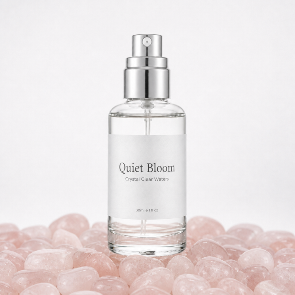 Quiet Bloom mist with rose quartz
